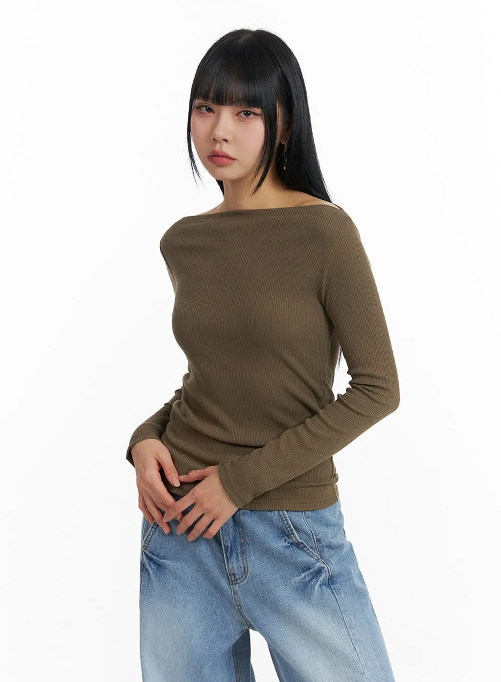 Solid Long Sleeve Top IM414