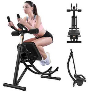 Tengma Adjustable Fitness Core & Abdominal Trainers,Roller Glider Beauty Waist Machine Abdominal Crunch Coaster Home Gym Strength Training Foldable Workout Fitness Equipment