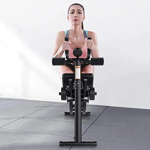 Tengma Adjustable Fitness Core & Abdominal Trainers,Roller Glider Beauty Waist Machine Abdominal Crunch Coaster Home Gym Strength Training Foldable Workout Fitness Equipment