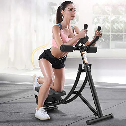 Tengma Adjustable Fitness Core & Abdominal Trainers,Roller Glider Beauty Waist Machine Abdominal Crunch Coaster Home Gym Strength Training Foldable Workout Fitness Equipment