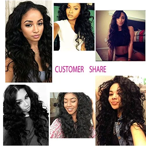 Unice Remy Brazilian Natural Wave Hair 100% Virgin Human Hair 4 Bundles 7A Grade Natural Color (10 12 14 16)