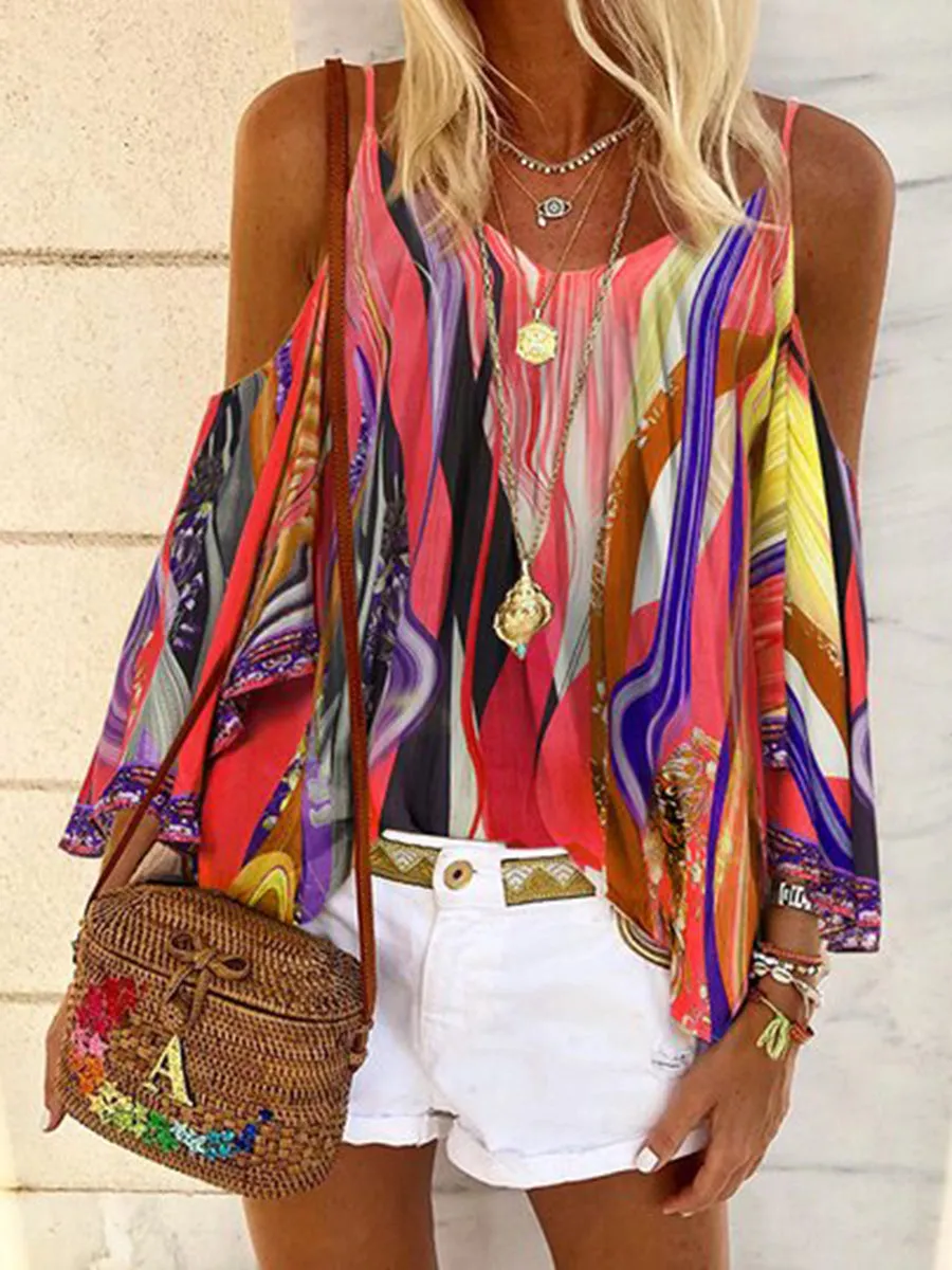 Vintage Bohemian Loose Casual Strap Top