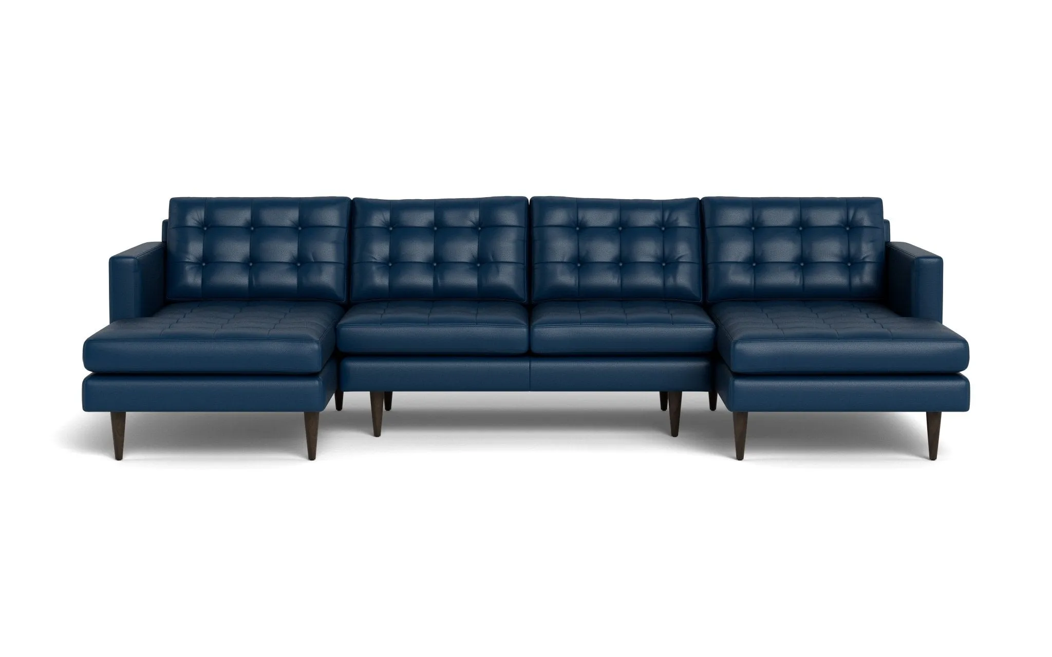 Wallace Leather Double Chaise U Sectional