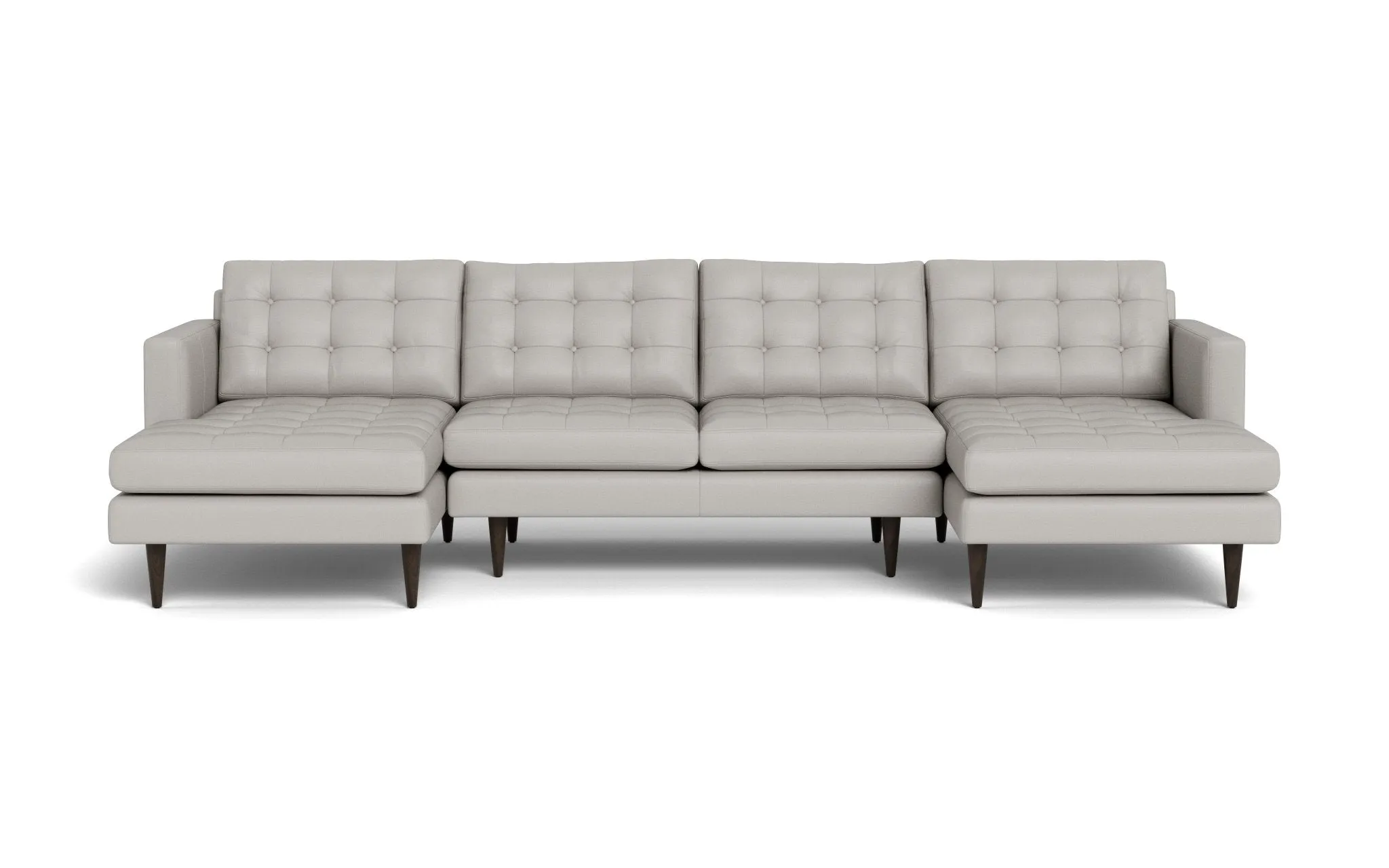 Wallace Leather Double Chaise U Sectional