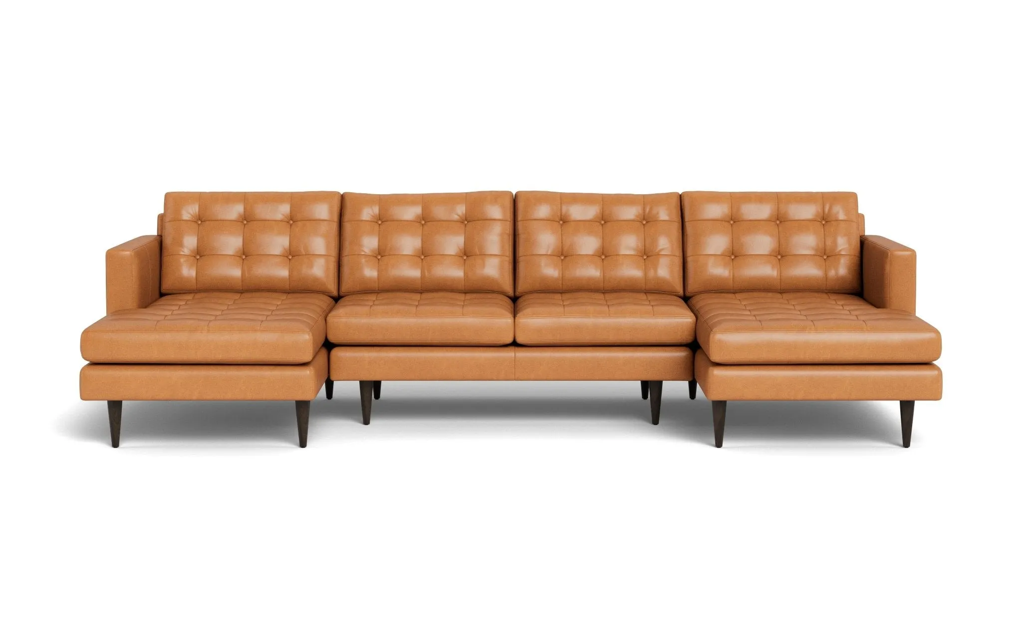 Wallace Leather Double Chaise U Sectional