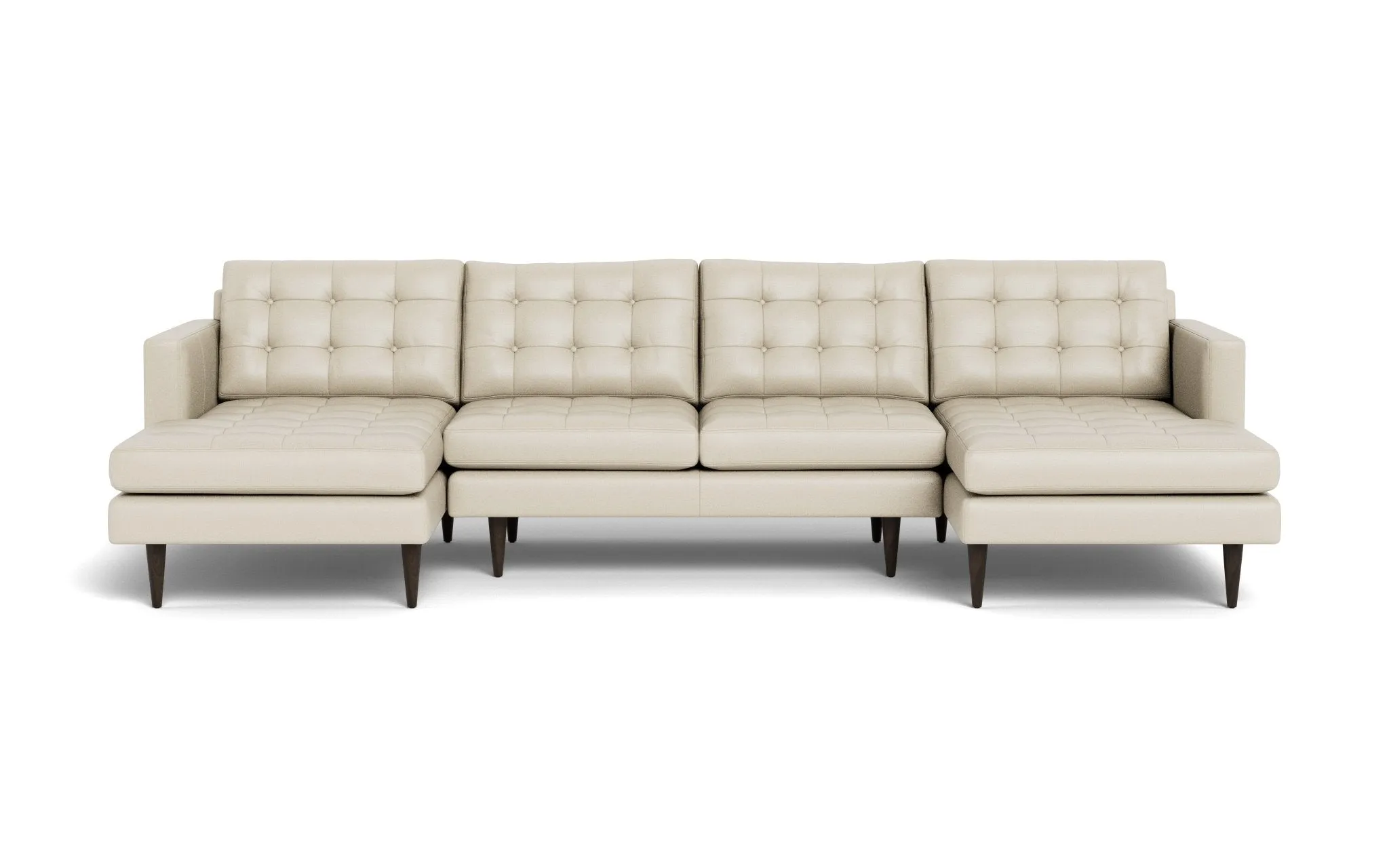 Wallace Leather Double Chaise U Sectional