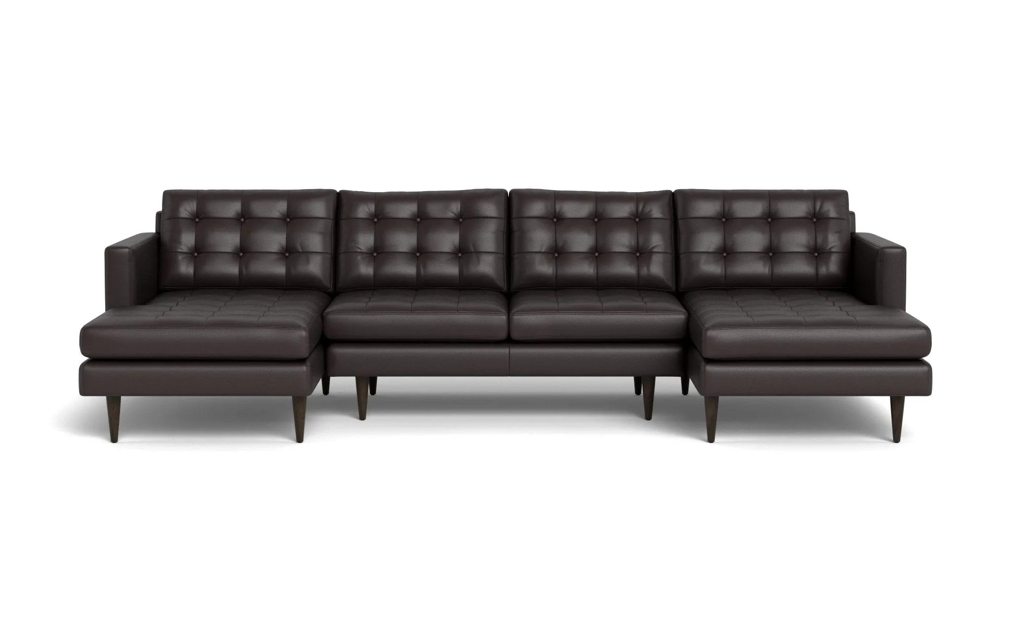 Wallace Leather Double Chaise U Sectional