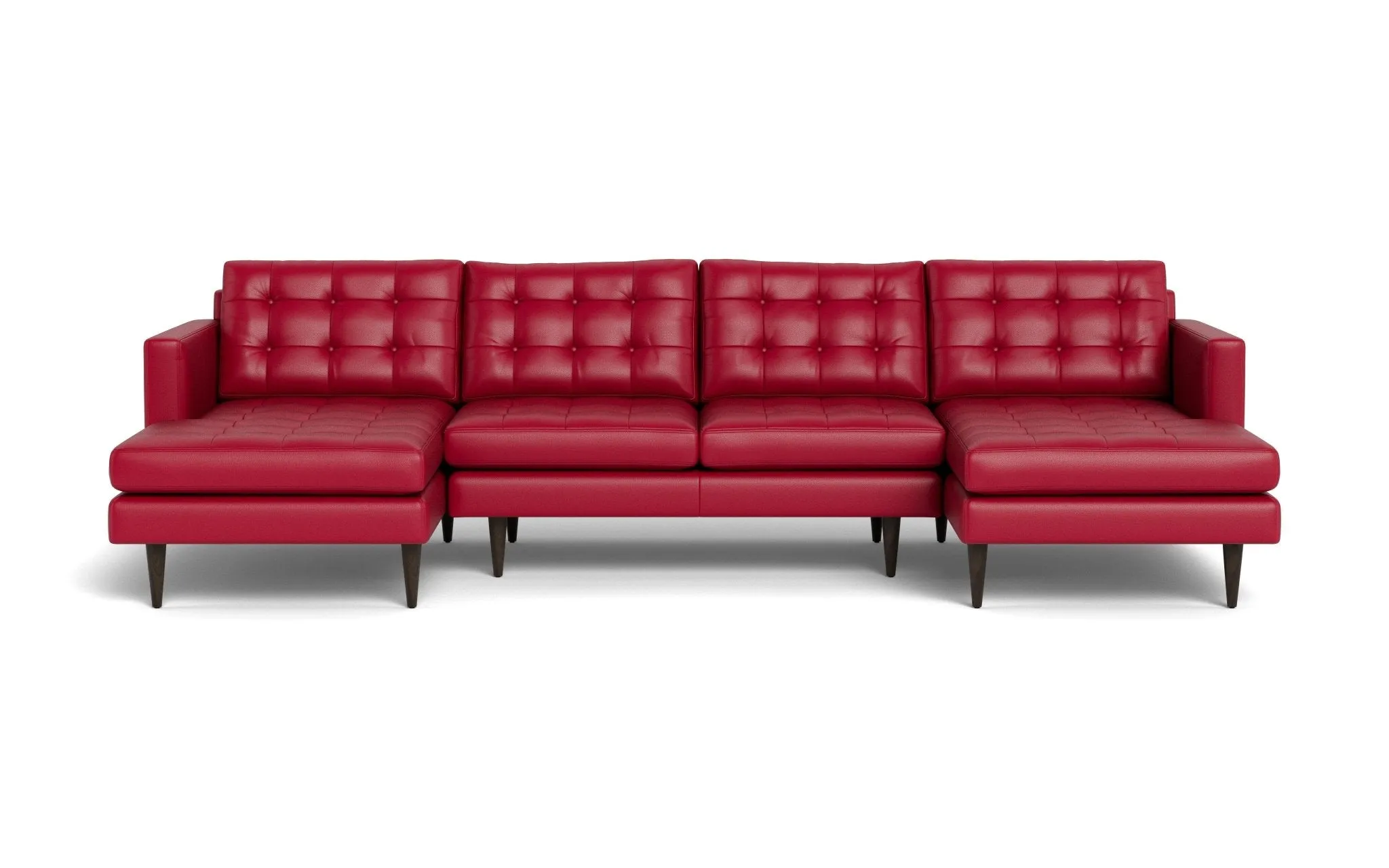 Wallace Leather Double Chaise U Sectional