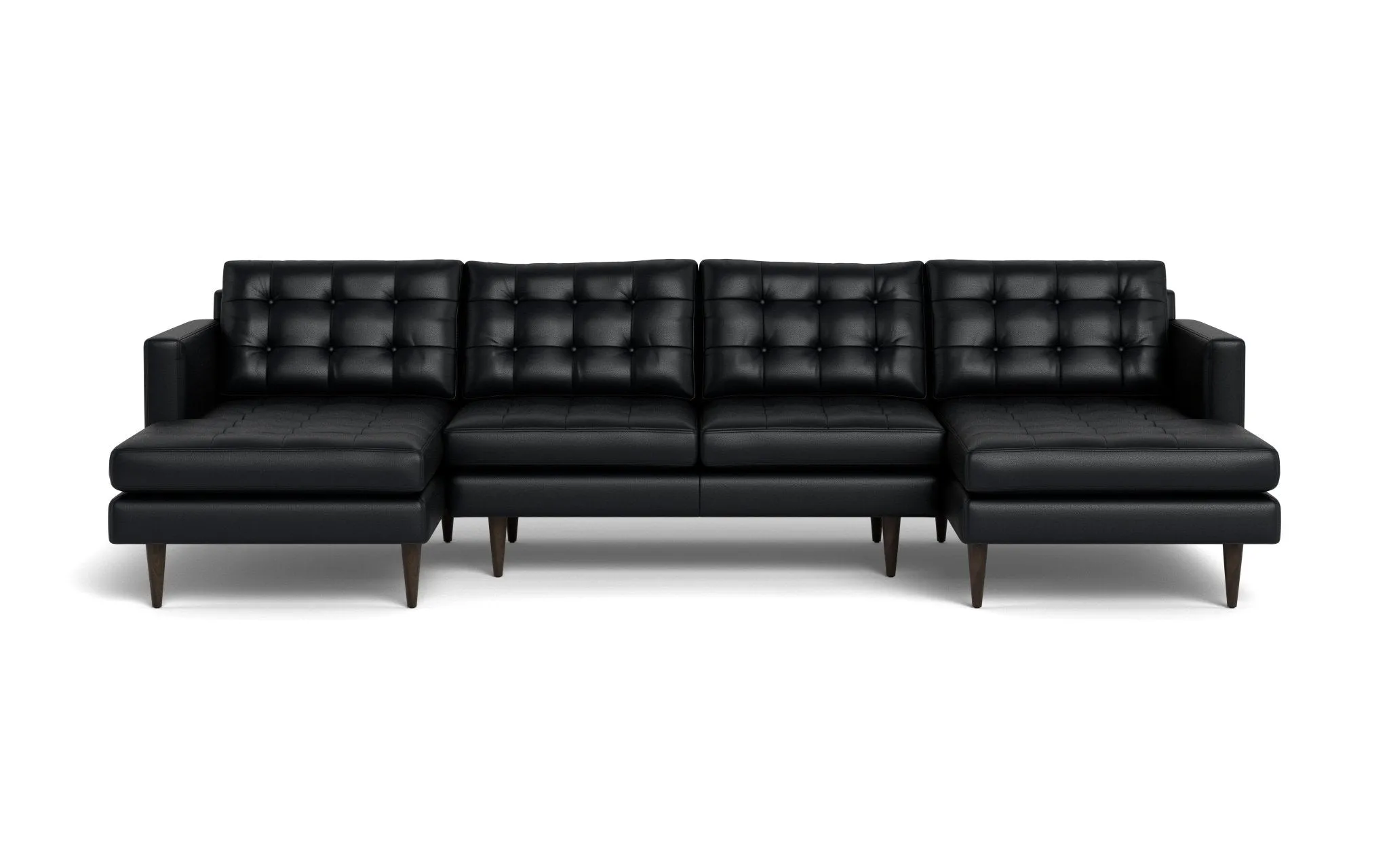 Wallace Leather Double Chaise U Sectional