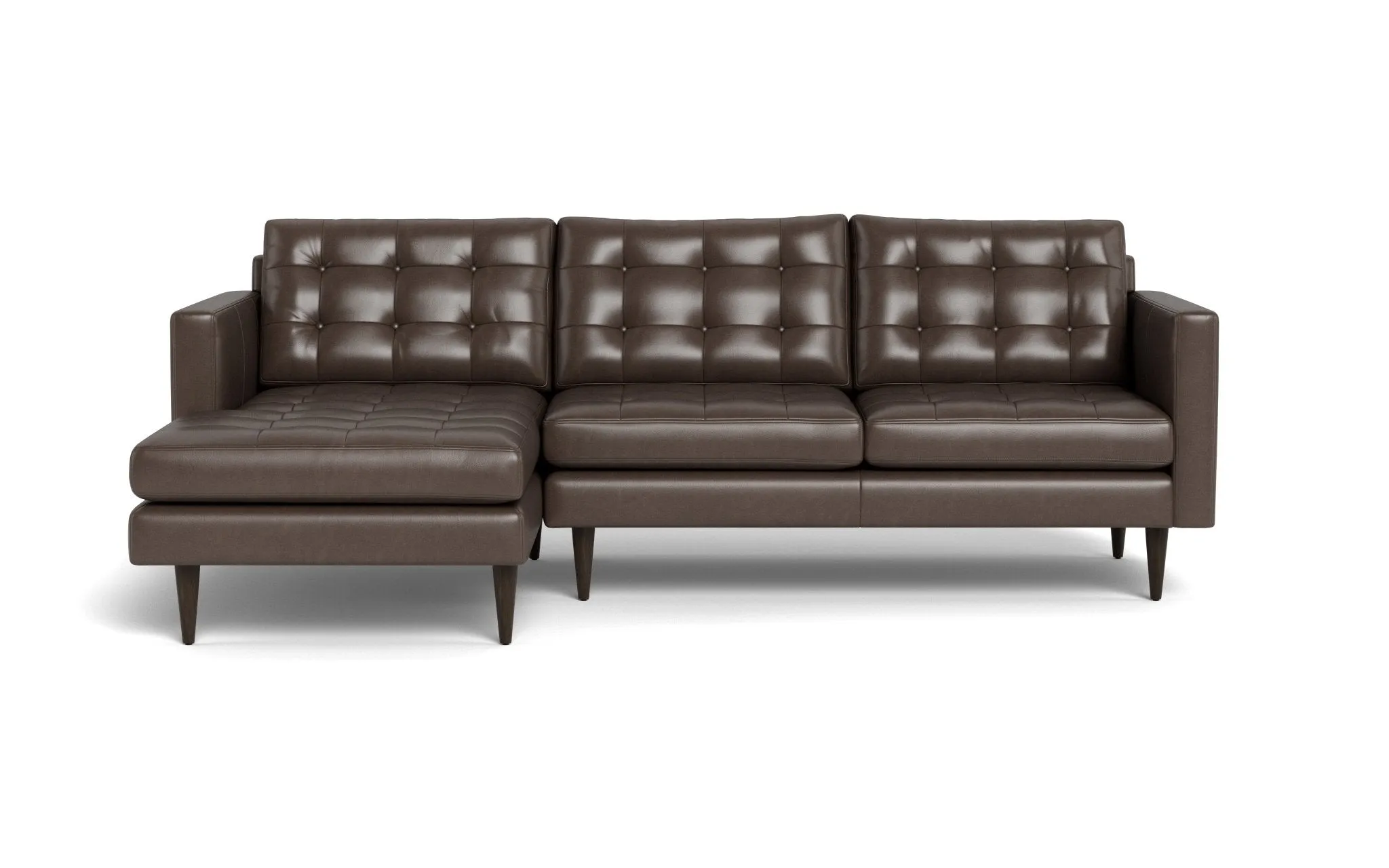 Wallace Leather Left Chaise Sectional