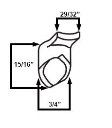 WRS Top Cam for Metal Partition Door Bottom Hinge - White Nylon