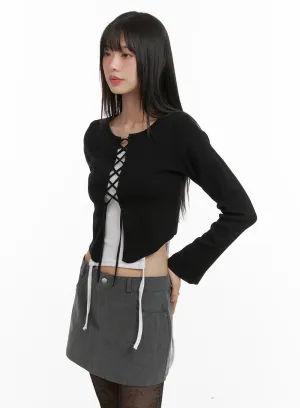 X Strap Crop Cardigan CA422